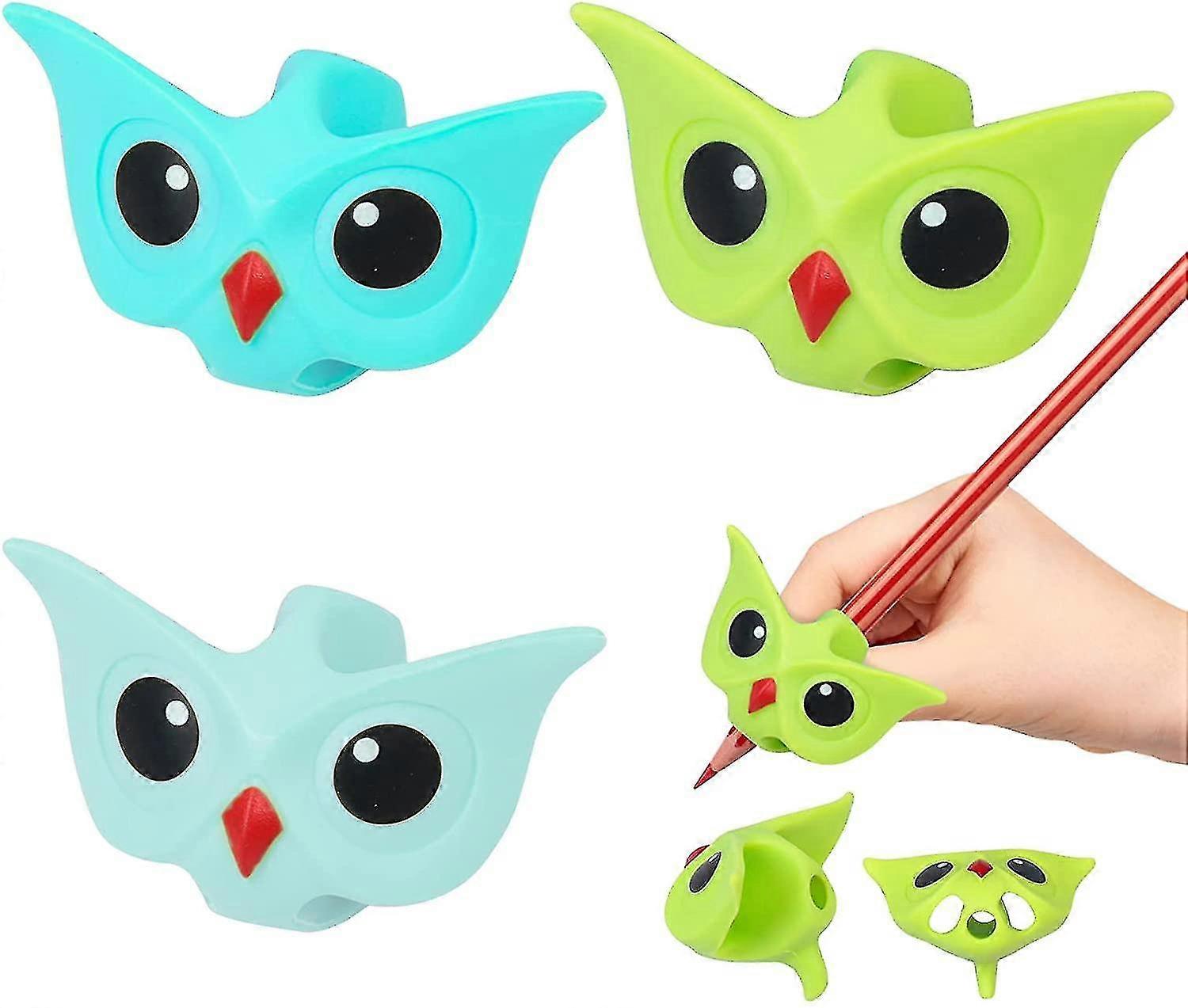 6 Stück Bleistift Griffe Stift Griffe für Kinder Kinder Bleistifthalter Eule Schreibhilfe Griff für Vorschulkinder Schreibhaltung Korrektur