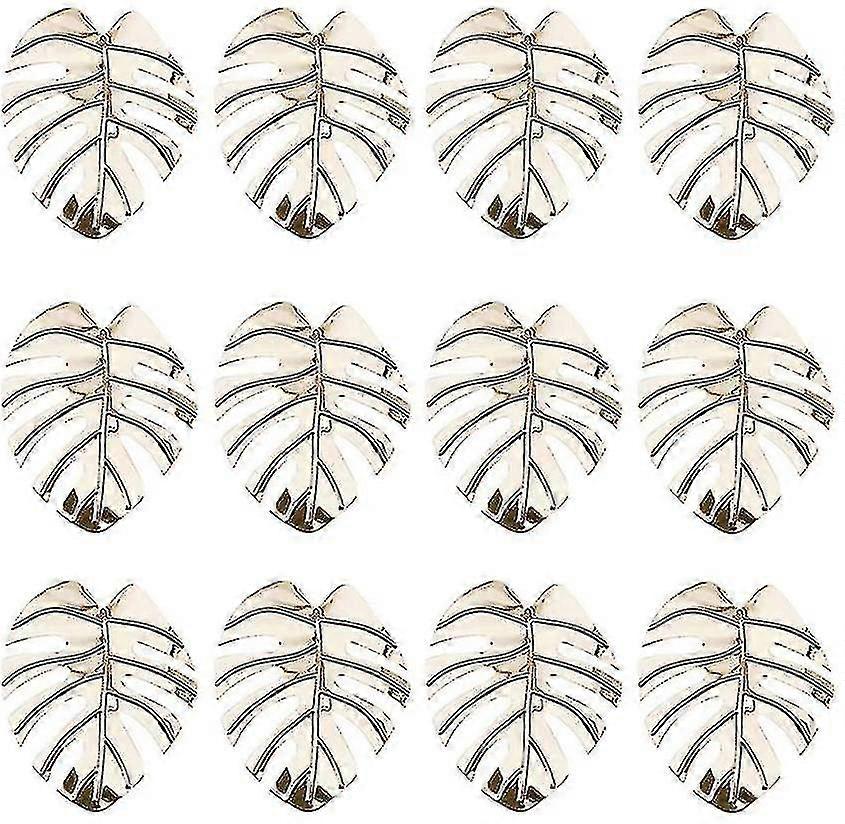 Turtle Leaf Serviette Rings,table Decor Napkin Holder(12pcs Rose Red)