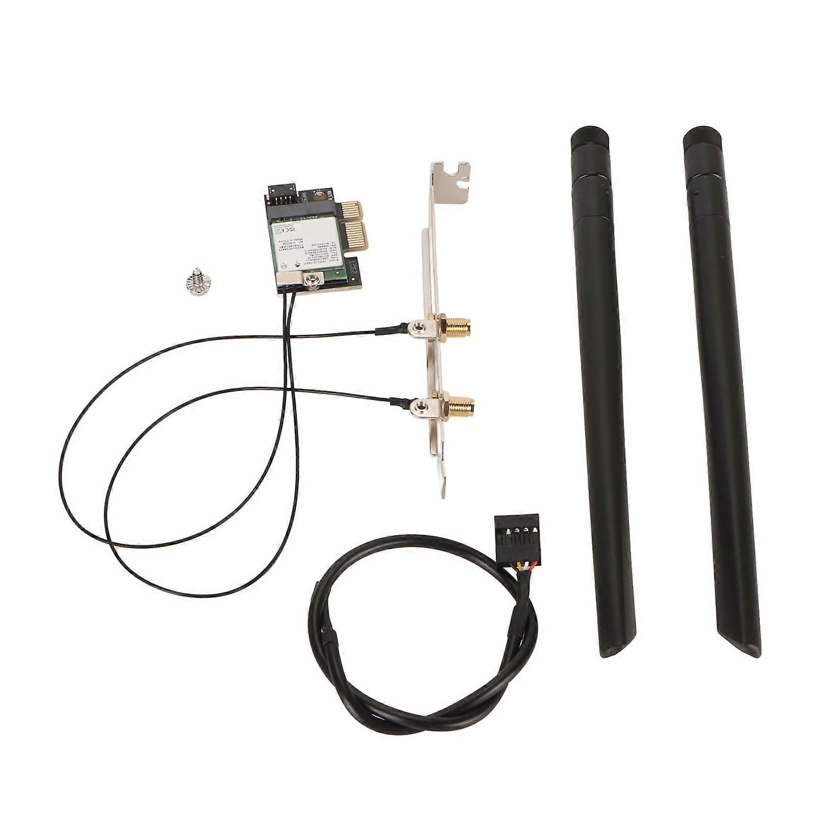 AX210NGW WiFi 6E Card with Antenna 5374Mbps 2.4Ghz 5Ghz 6Ghz Bluetooth5.2 PCIE Gigabit Network Card for Windows 10 11 for Linux Detachable Antenna