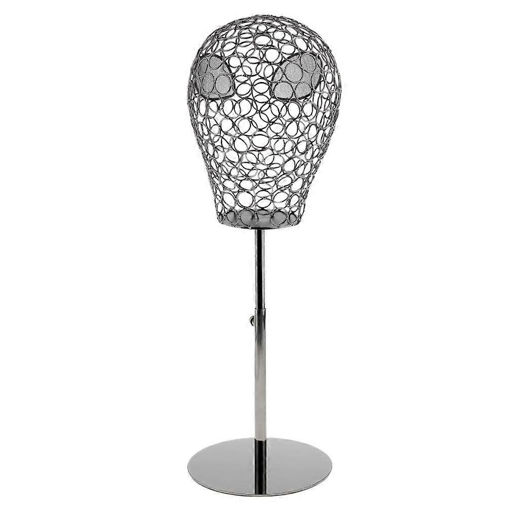 justerbar metall utstillingsdukke hode hatter caps stativ display rack parykker holder - svart