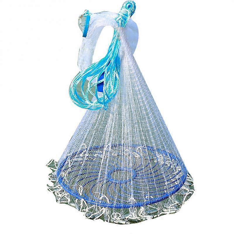 Rete da pesca americana in acqua salata per trappola per esche per pesci Reti da lancio con raggio da 3/4/5/6/7/8/9/10 piedi con peso in zinco resistente  18
