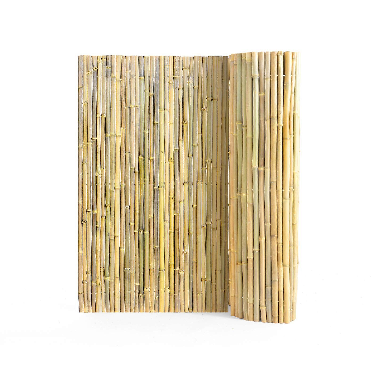 Přírodní válcovaný bambusový plot, soukromý plot 4 ft H x 6 ft L x 0,75 in D. , pro zahradu, zahradu, balkon, terasu, stranu u bazénu