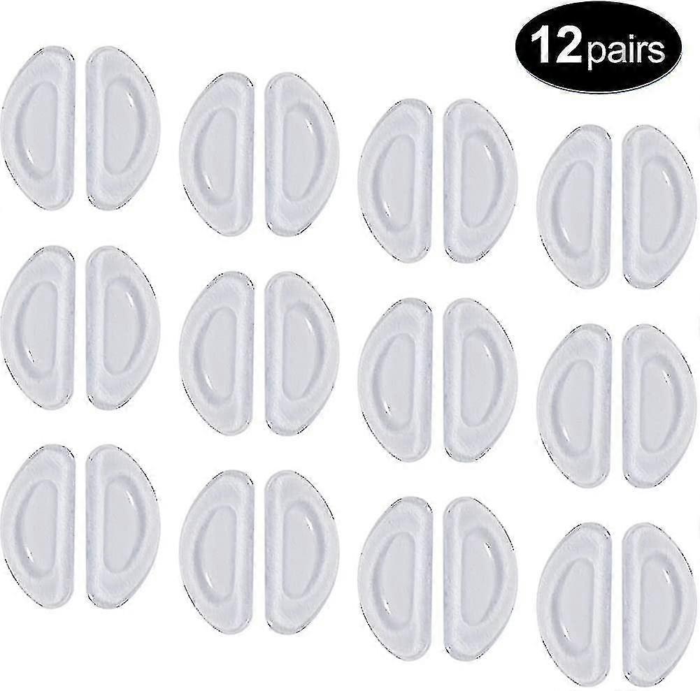 12 Pairs Adhesive Non-slip Silicone Nose Pads For Glasses Sunglasses
