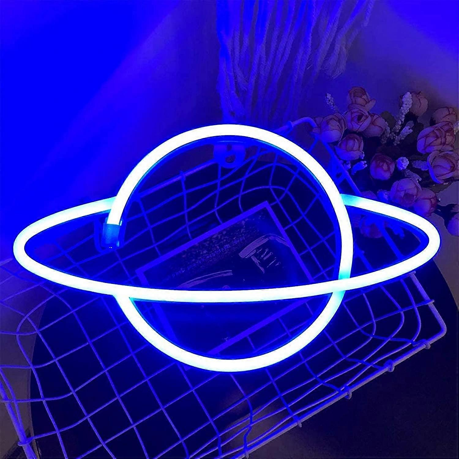 Neon Signs-Planet Neon Sign|Led Neon Light neon Wall Signs,Pink&Blue