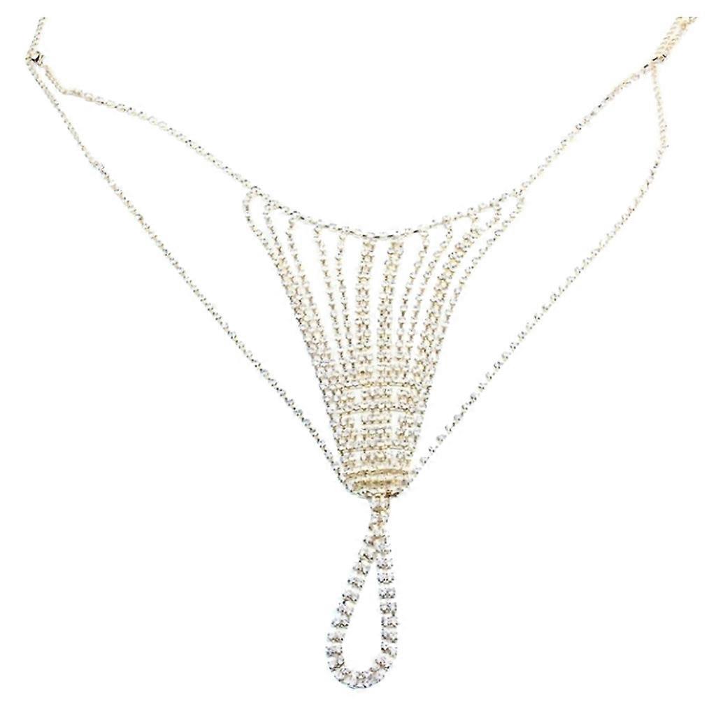 المرأة مثير سلسلة المجوهرات الملابس الداخلية البطن سلسلة كريستال ثونغ