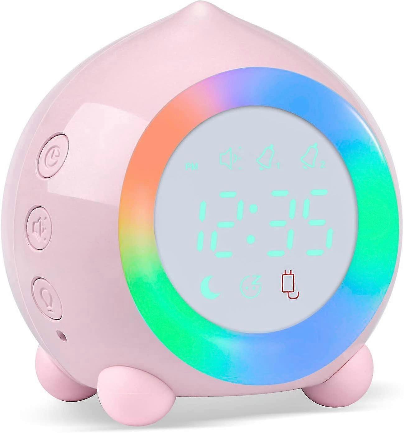 Alarm Clock Light Up Digital Led Lamp Alarm Clock Night Light Girl Boys Day Night Child Adjustable Volume Snooze Usb Charge Alarm Clock