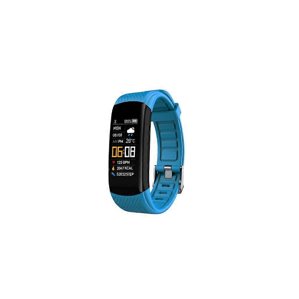 Color screen pedometer intelligent monitoring heart of palm exercise blood sugar blood oxygen health siliconeblue