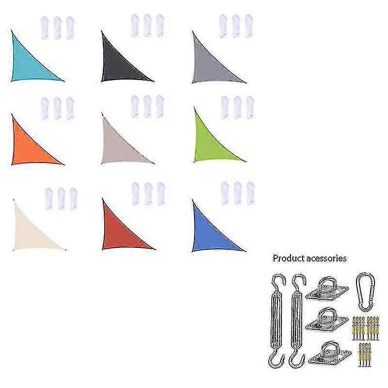 3x3x4.3m/4x4x5.7m/5x5x7.1m Waterproof Sun Shade Sail Triangle For Garden Patio Outdoor Awings Canopy Pool Awning Camping