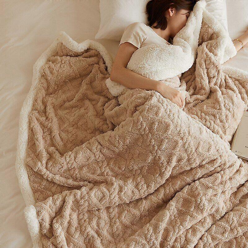 Winter Warm Blanket Northern Europe Style Polyester Fleece Solid Sofa