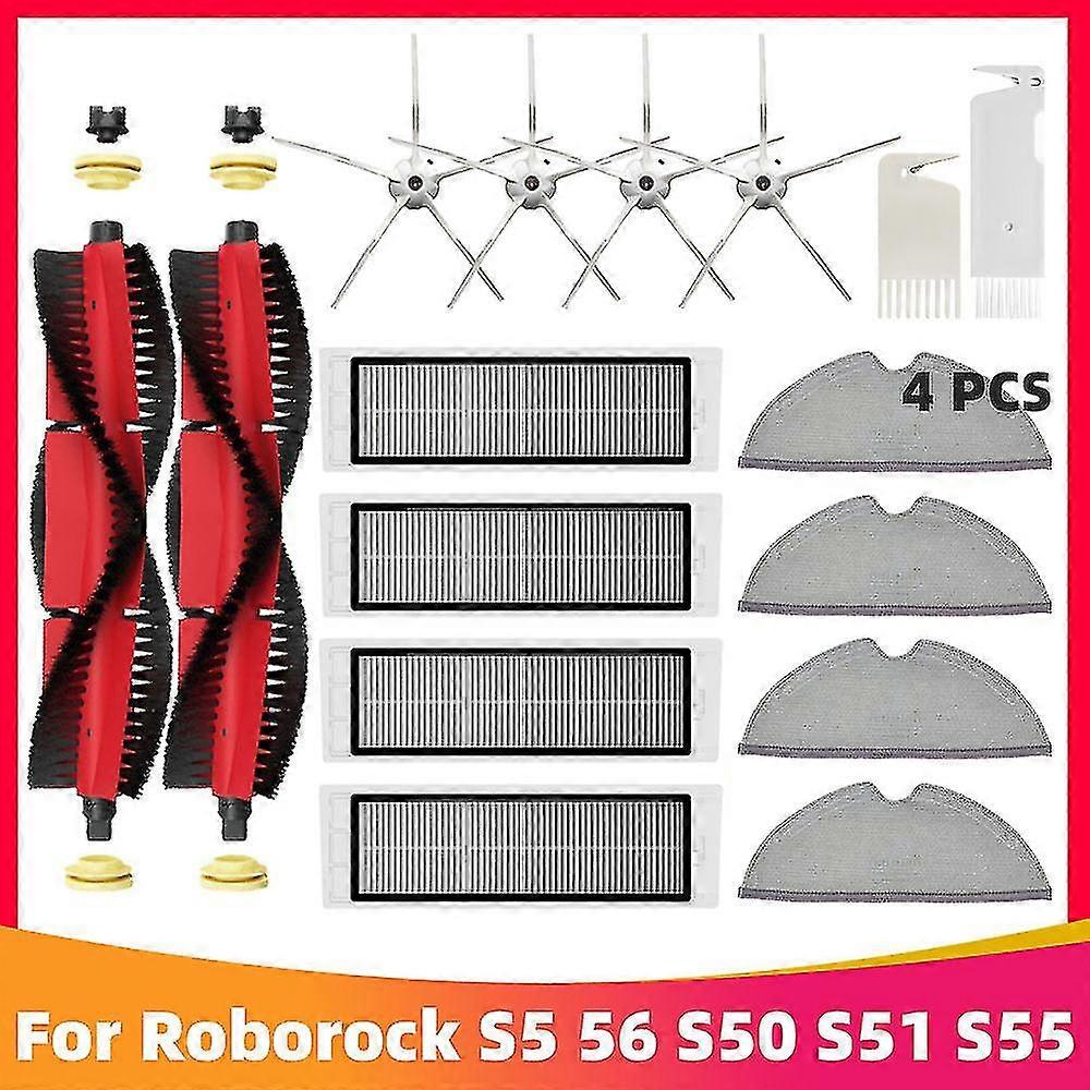 Pre Xiaomi Roborock S5 S50 S5 Max S6 S6 Maxv S6 Pure E4 E5 Robotický vysávač náhradné diely Hlavná bočná kefa Hepa filter M
