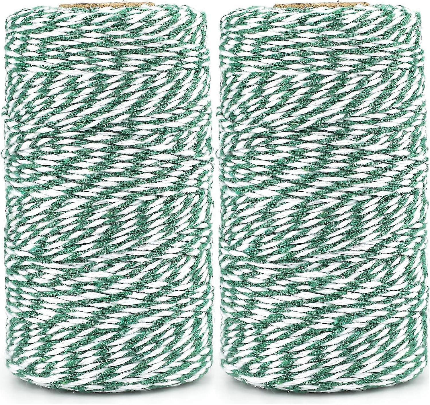 Green And White String Twine - 2mm Craft Cotton Thread