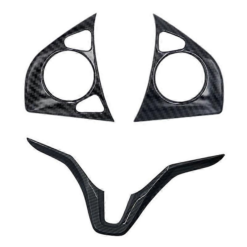 for -V VEZEL 2014-2020 Car Carbon Fiber Steering Wheel Panel Cover Trim Frame Decorator Sticker Accessories