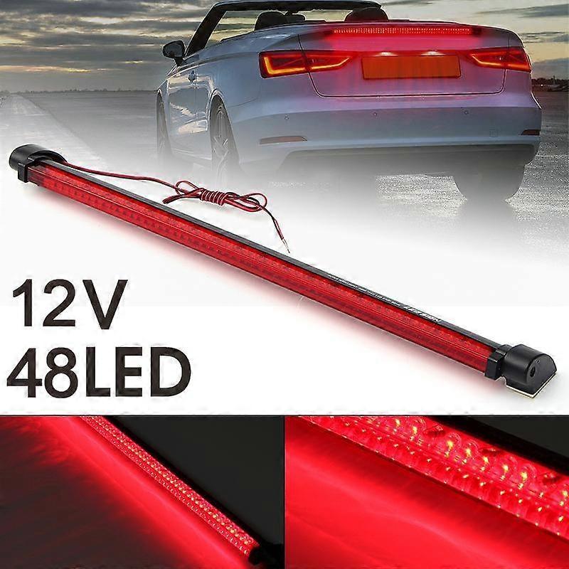 Universal 12V 14/24/32/40/48/56/60LED Car High Mount Brake Stop Tail Light Rear Lamp Red SUV Truck