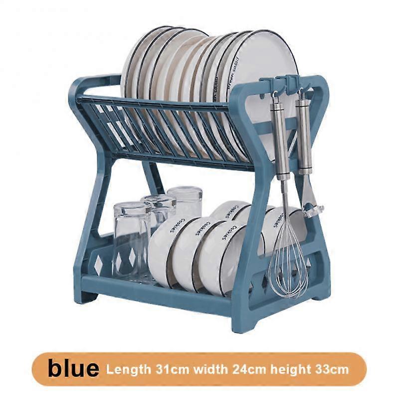 Double-layer Plates Kitchen Sink Countertop Holder Dish Rack Bowl Storage Shelf Drying Stand Draining Tableware Organizer Basket