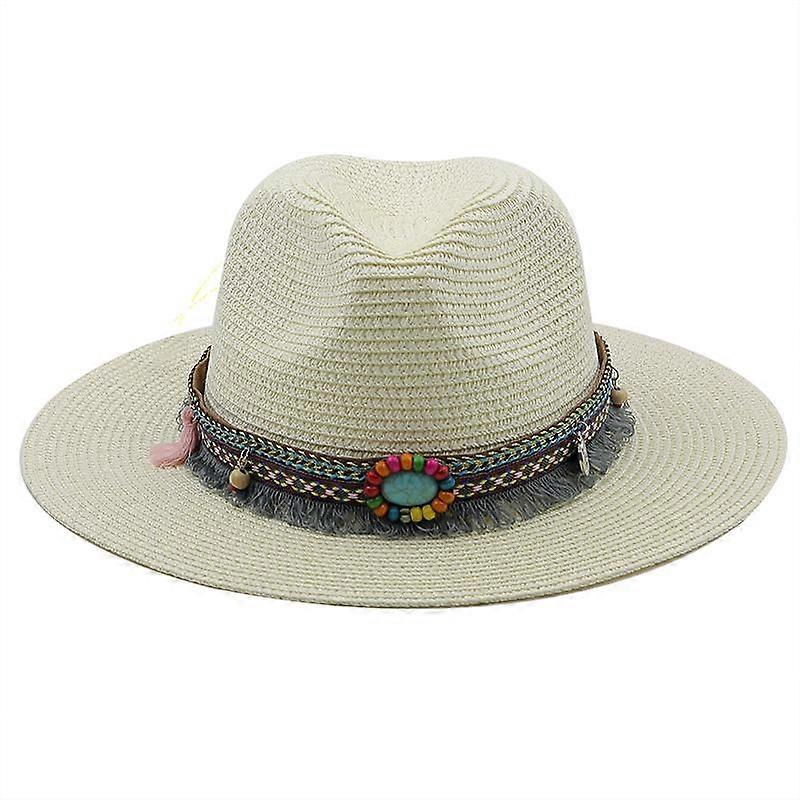 56-58-60CM Fashion Panama Hats For Women men Jazz Fedoras Cooling Sun Hats Summer Breathable Elegant Ladies Party Hat Wholesale