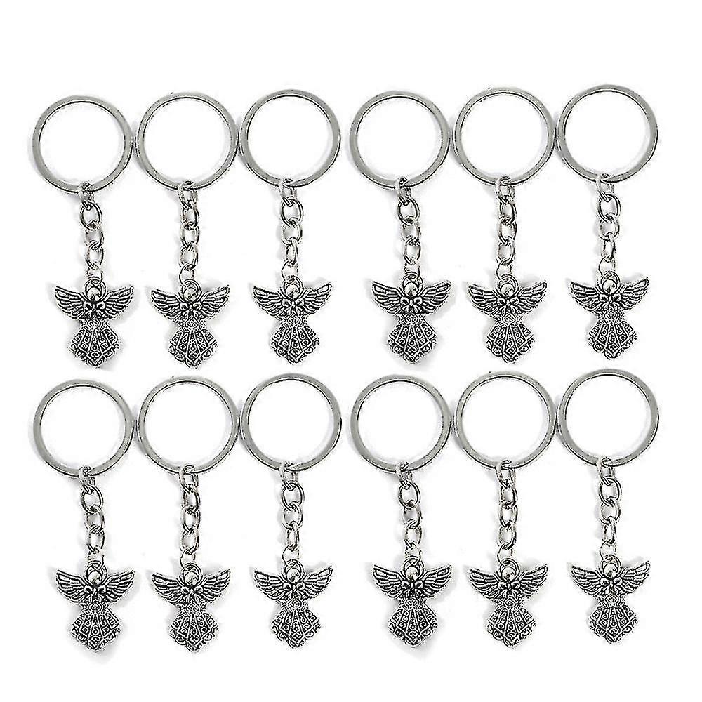 30stk sølvfarge engel nøkkelring sinklegering anheng bryllupsdagsfest baby shower dåp com-yvan