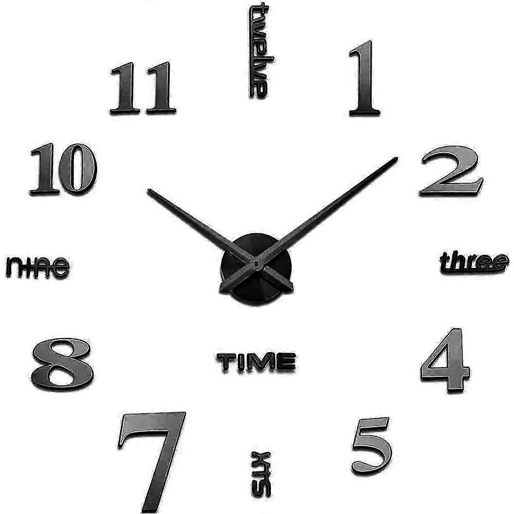 Elegant Large DIY Frameless 3D Mirror Surface Effect Wall Clock