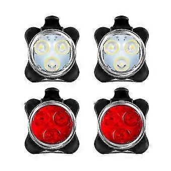 4 Pack Usb Rechargeable Bike Light Set Front And Rear Led Bicycle L
