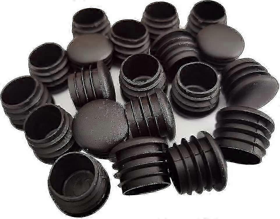 ラウンドプラスチックプラグ、20個ブラックチューブエンドプラグチェアグライドラウンドエンドプラグ家具チェア/脚パイプカバーインサート(25mm)