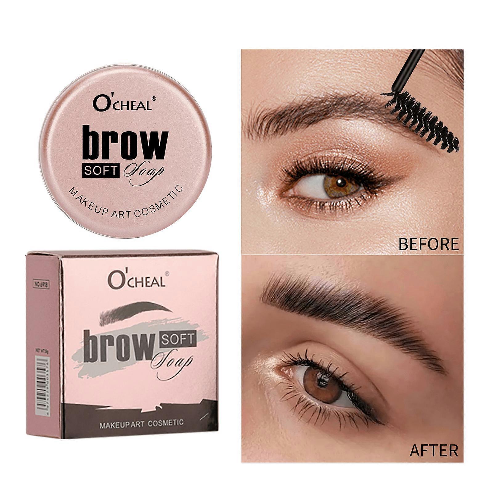 Soap Brows Kit, Eyebrow Freeze Styling Wax, Waterproof Long-lasting Eyebrows Enhancer Shaping Clear Tint Gel, Eye Brow Makeup Balm Pomade Cosmetics