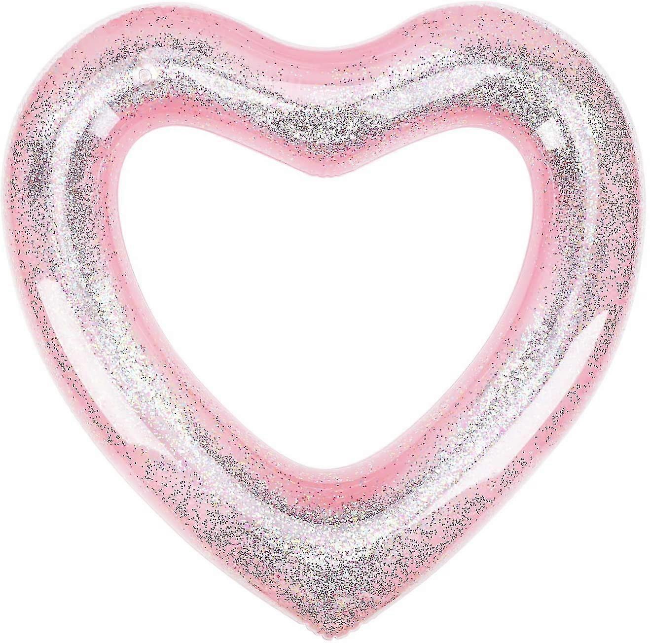 Inflatable Swim Rings, 47.3" X 39.4" Heart Shaped Swimming Pool Float Loungers Tube