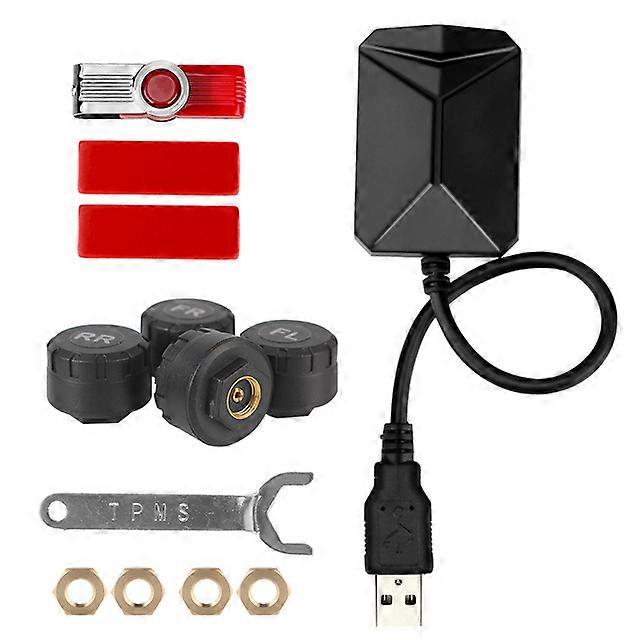 Android Navigation Alarm System USB Android CarVehicle Sensors Tire Pressure Monitoring System With 4 s Wireless Transmission TPMS