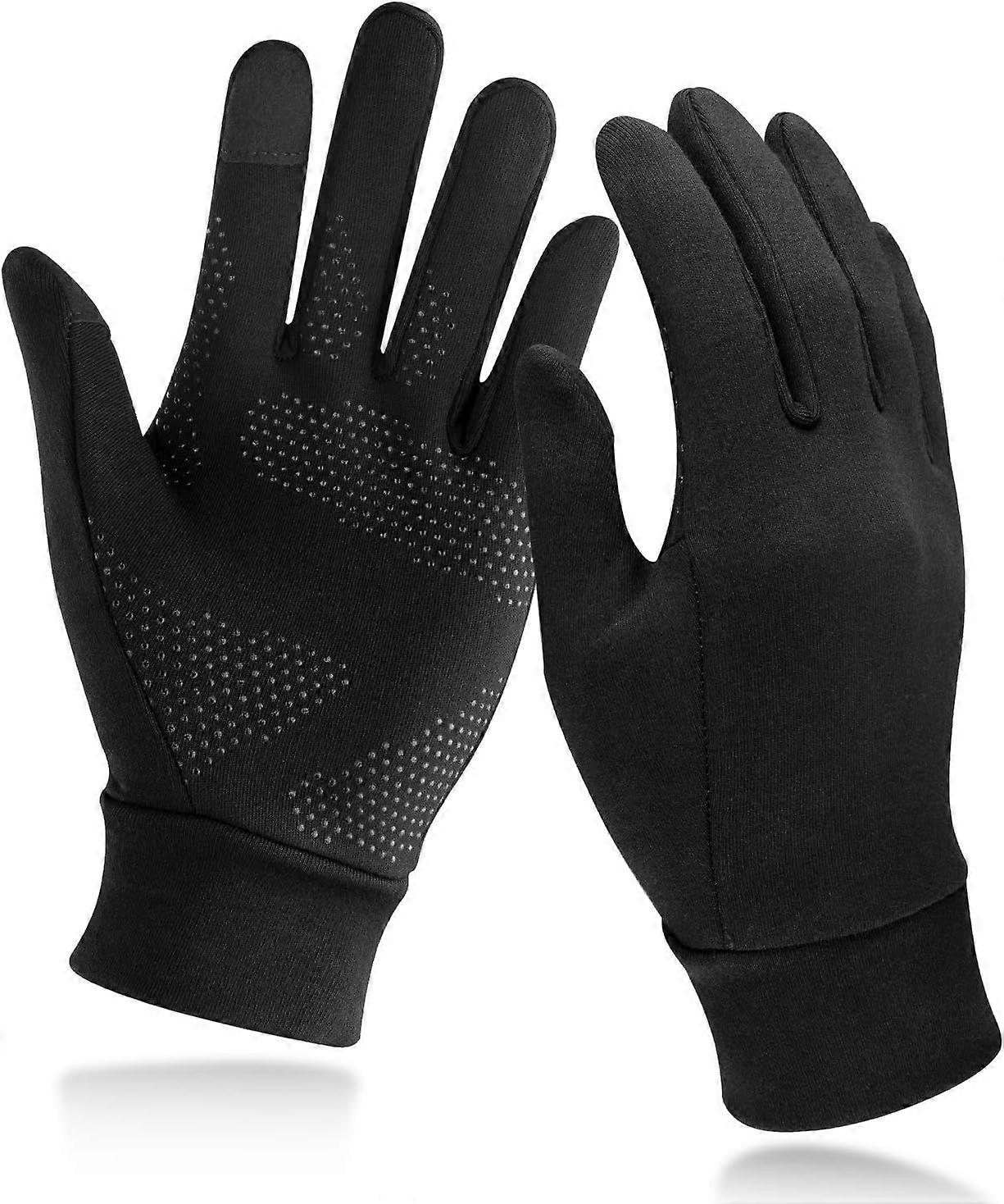 S Lightweight Running Gloves, Touch Screen Anti-Slip Warm Gloves Liners for Cycling Biking Sporting Driving for Men Women