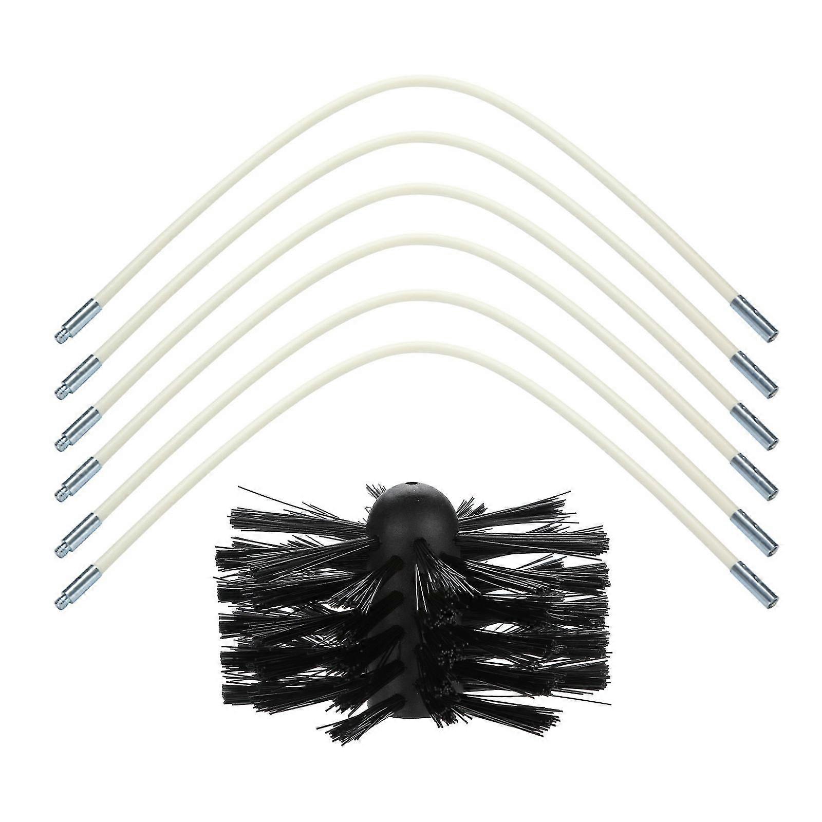 6 + 1 Rotation Ensemble de ramonage Radiateur Brosse de cheminée Kit de brosse de cheminée FX