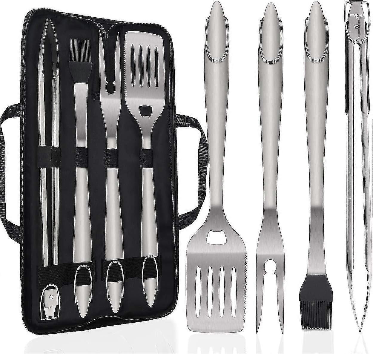 5 Pack BBQ Tools Stainless Steel Portable BBQ Set Gift