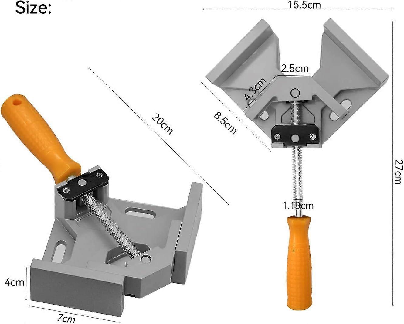 2 Pieces Angle Clamp, 90 Degree Perfect Angle Clamp, 2 Adjustable Handle, Clamp Vise for Joinery Carpenter, Hand Tools