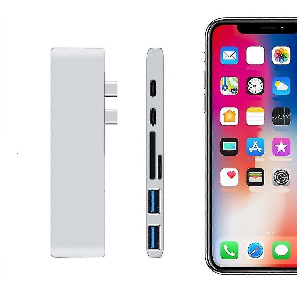 7-in-1 Multi-function Dual-head Type-c Hub Docking Station Hub