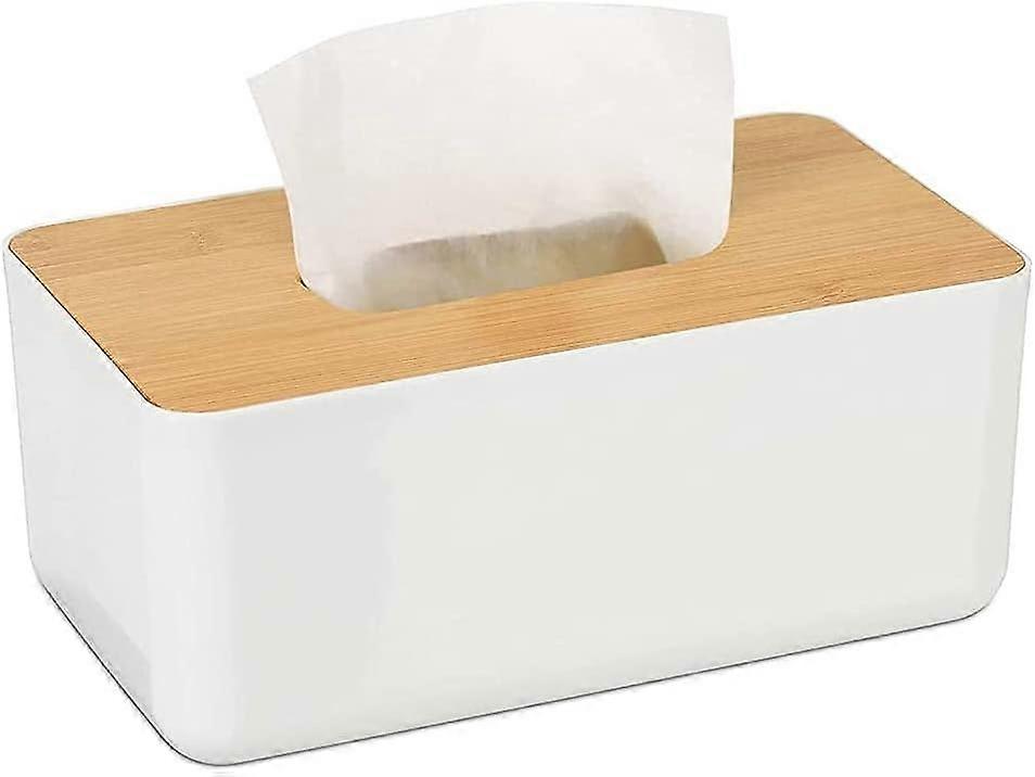 Rectangular Tissue Box, Bamboo Tissue Box, Makeup Wipe Box, Simple Tissue Box for Kitchen, Living Ro