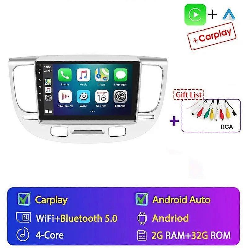 9"Inch 2din Android 13 Car Radio For KIA RIO 2 RIO2 2005-2011 Multimedia Video Player Navigation GPS 4G Carplay Auto Head Unit