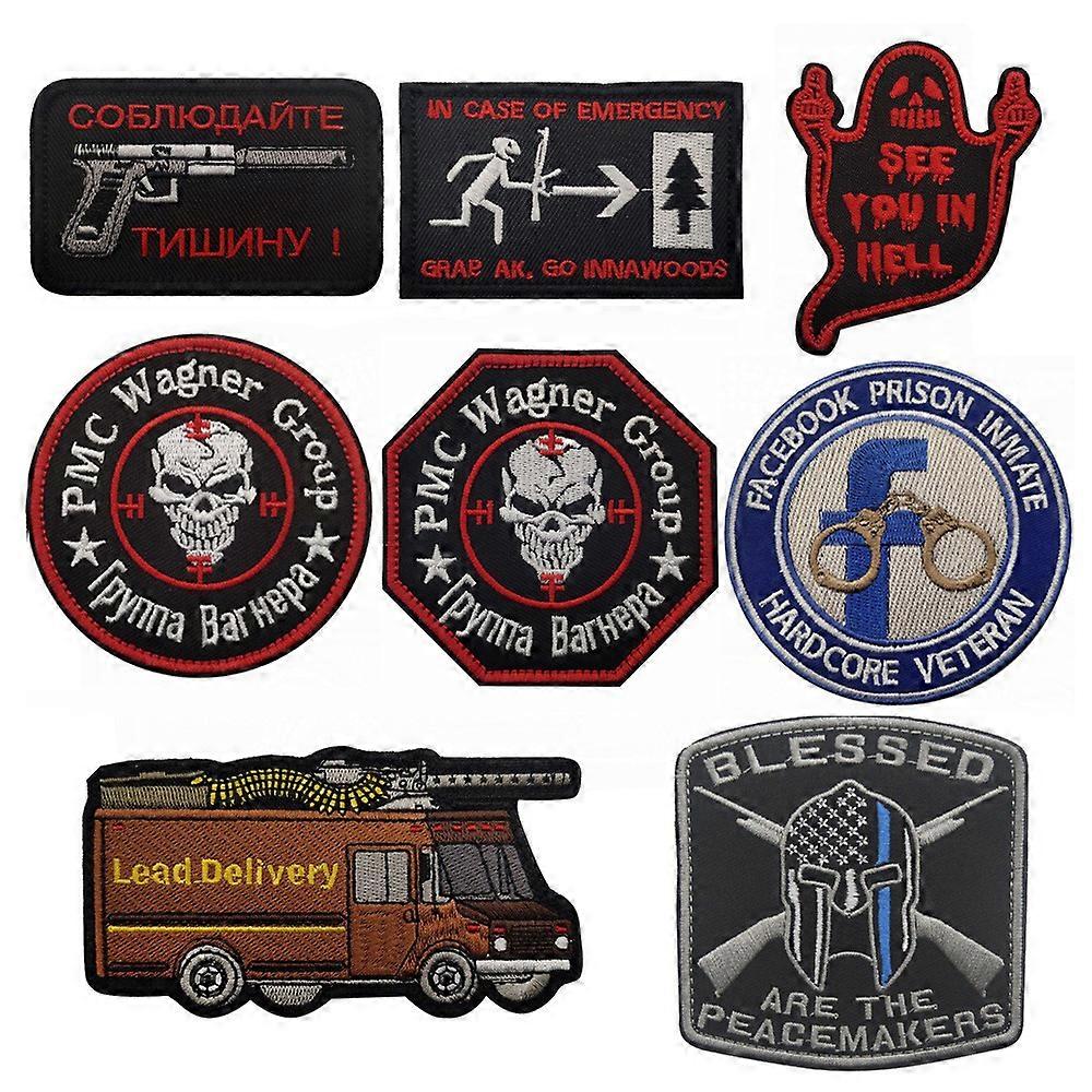 תיקון רקמה רוסית PMC - וו מורל טקטי צבאי ותג לולאה לביגוד, אביזרי תרמיל, מדבקות בד פאנק
