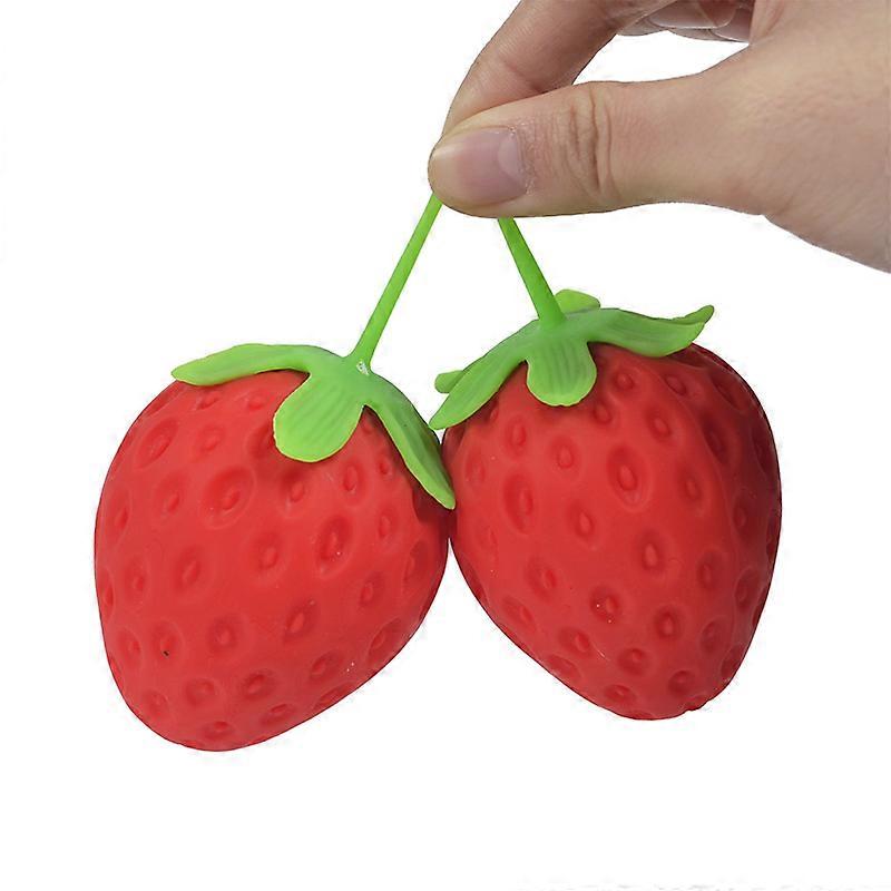 Simulated strawberry vent ball, decompression fruit ball filled with flour, pinchable decompression tofu ball, children's vent toy
