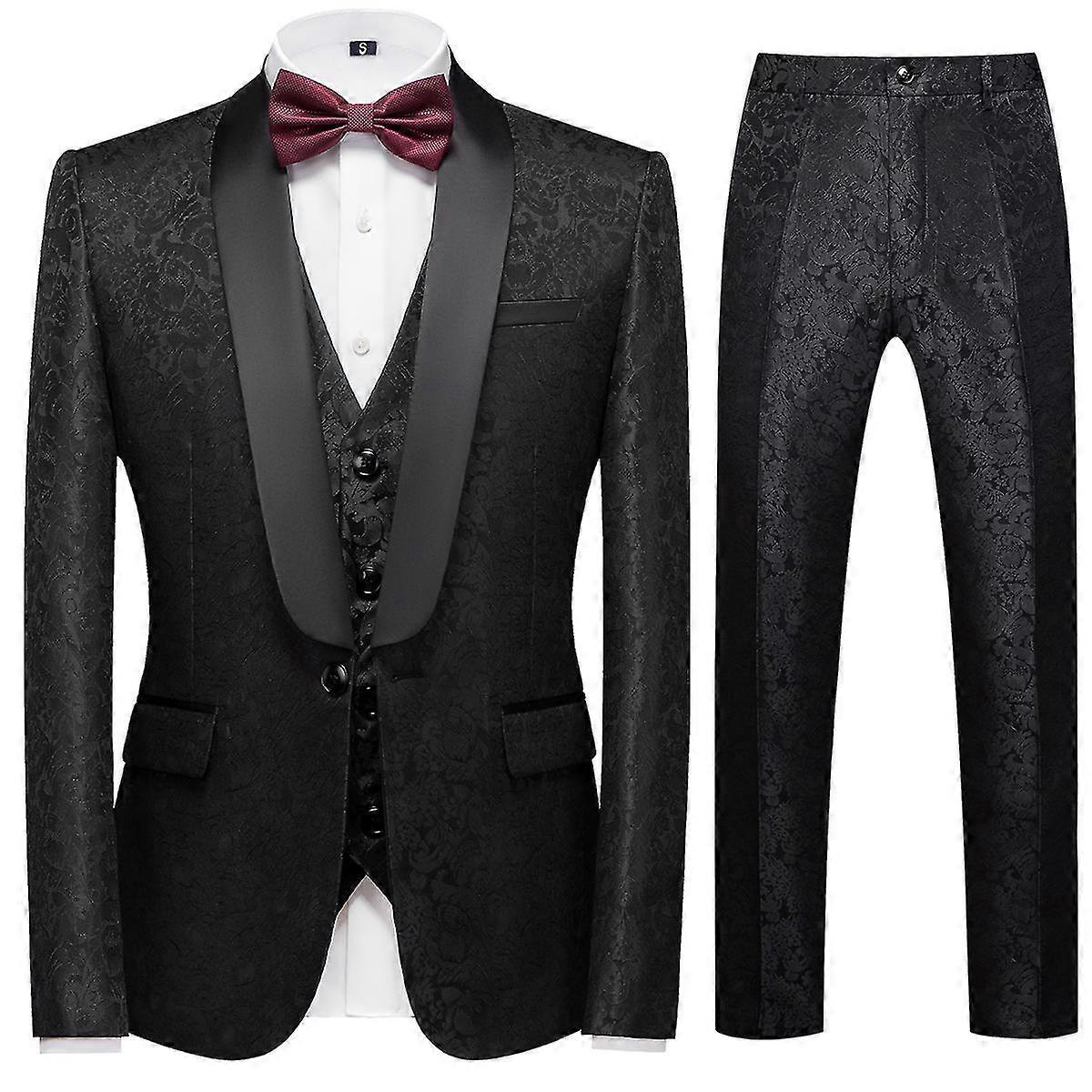 Embroidered Banquet 3Pcs Suits For Men