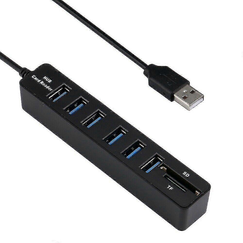 Laptop Usb Hub 6 Port Adapter With Micro Sd And Sd Card Reader Notebook/pc