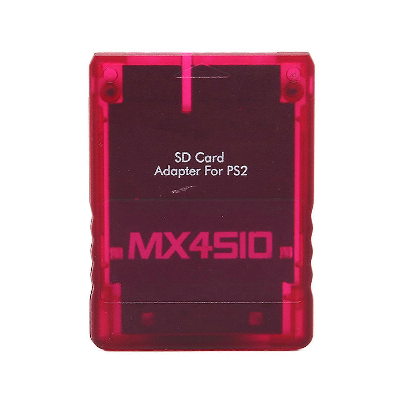 Storage Card Adapter Transparent Plug and Play Professional Game Console Memory Card Reader for PS2 Red