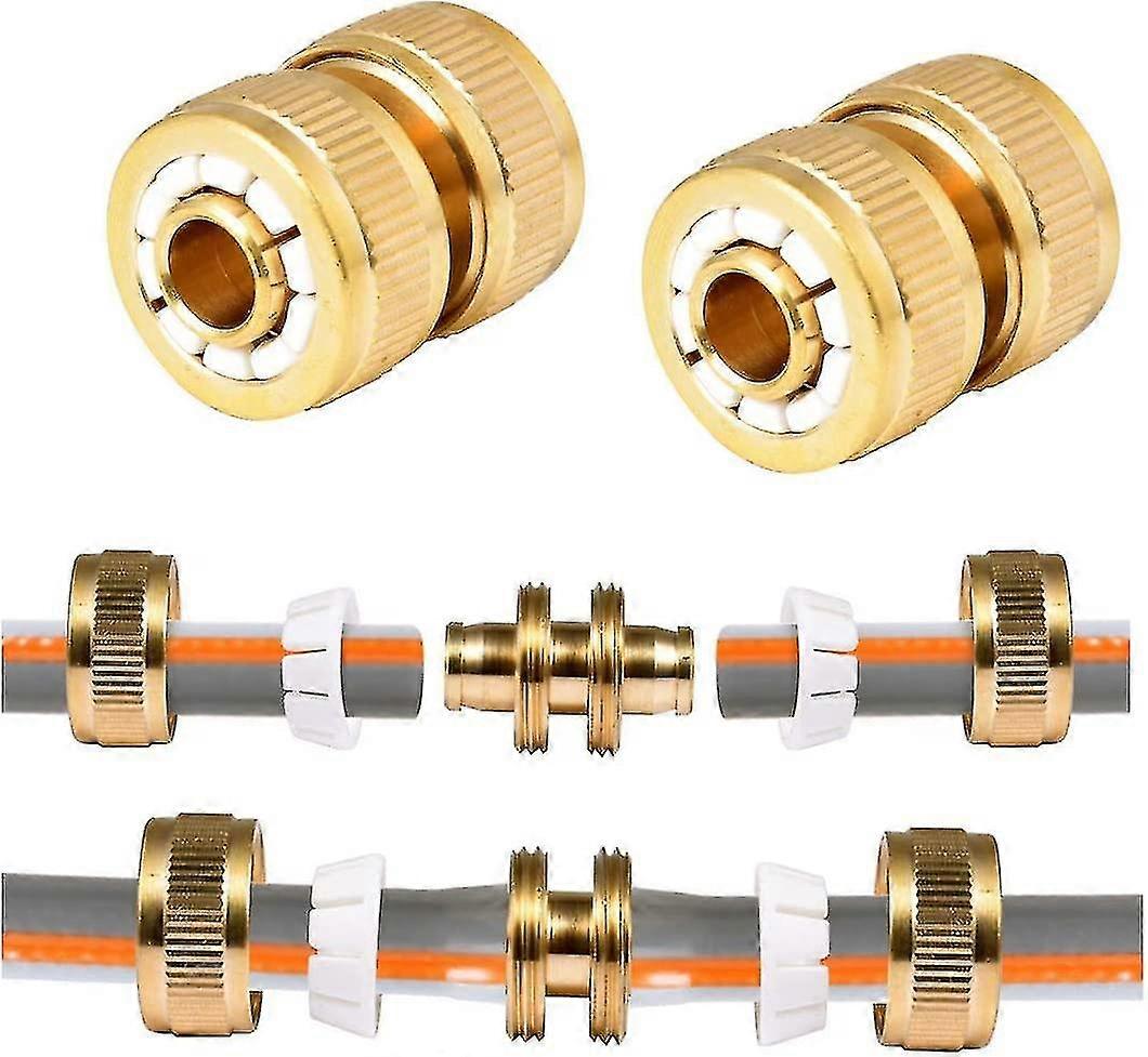 2pcs Brass Pipe Repair Connector - Downpipe Fitting Quick Fix Connector Extension Quick Repair