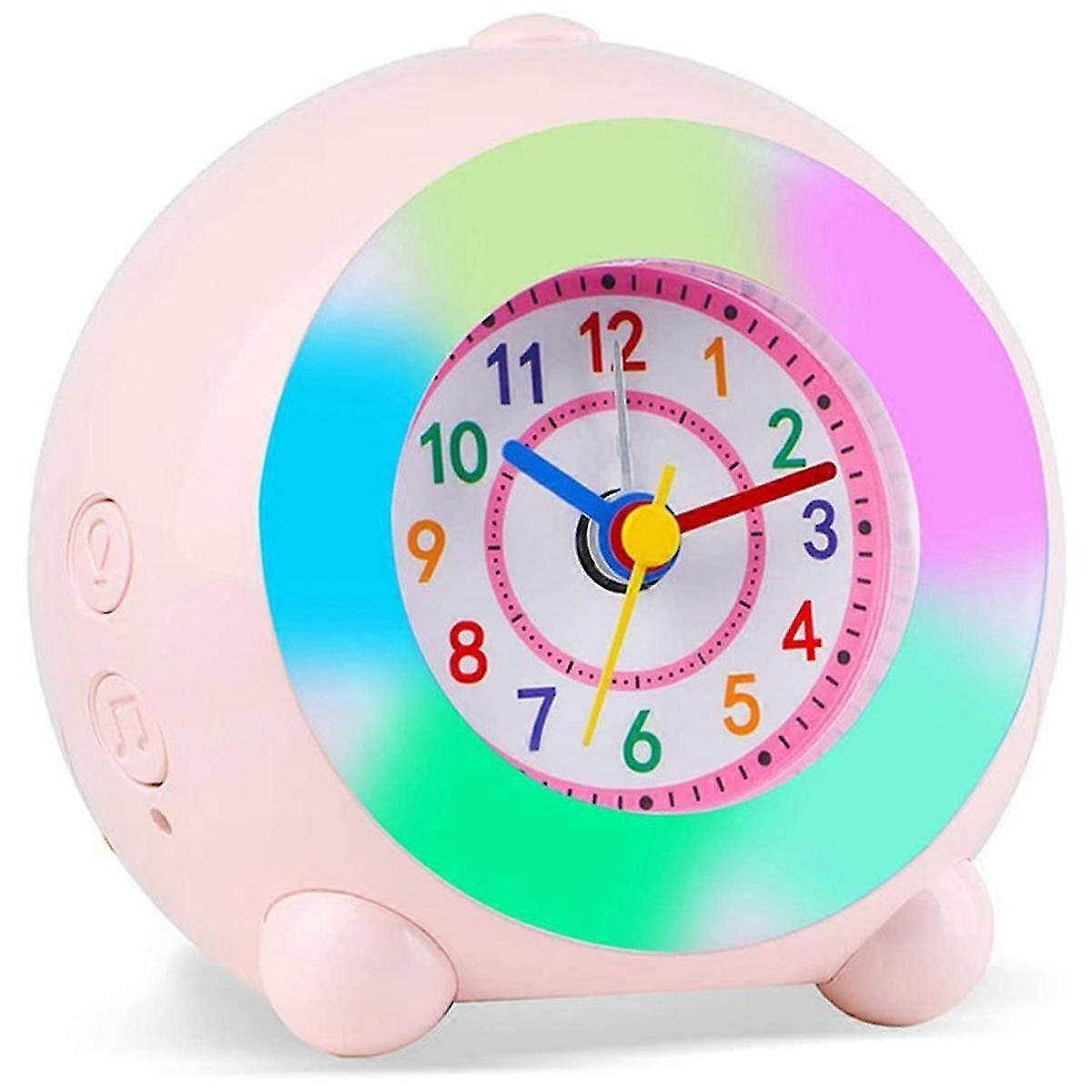 Children's Silent Alarm Clock Peach Bedroom Bedside Alarm Clock Cute Cartoon Desktop Clock Learning