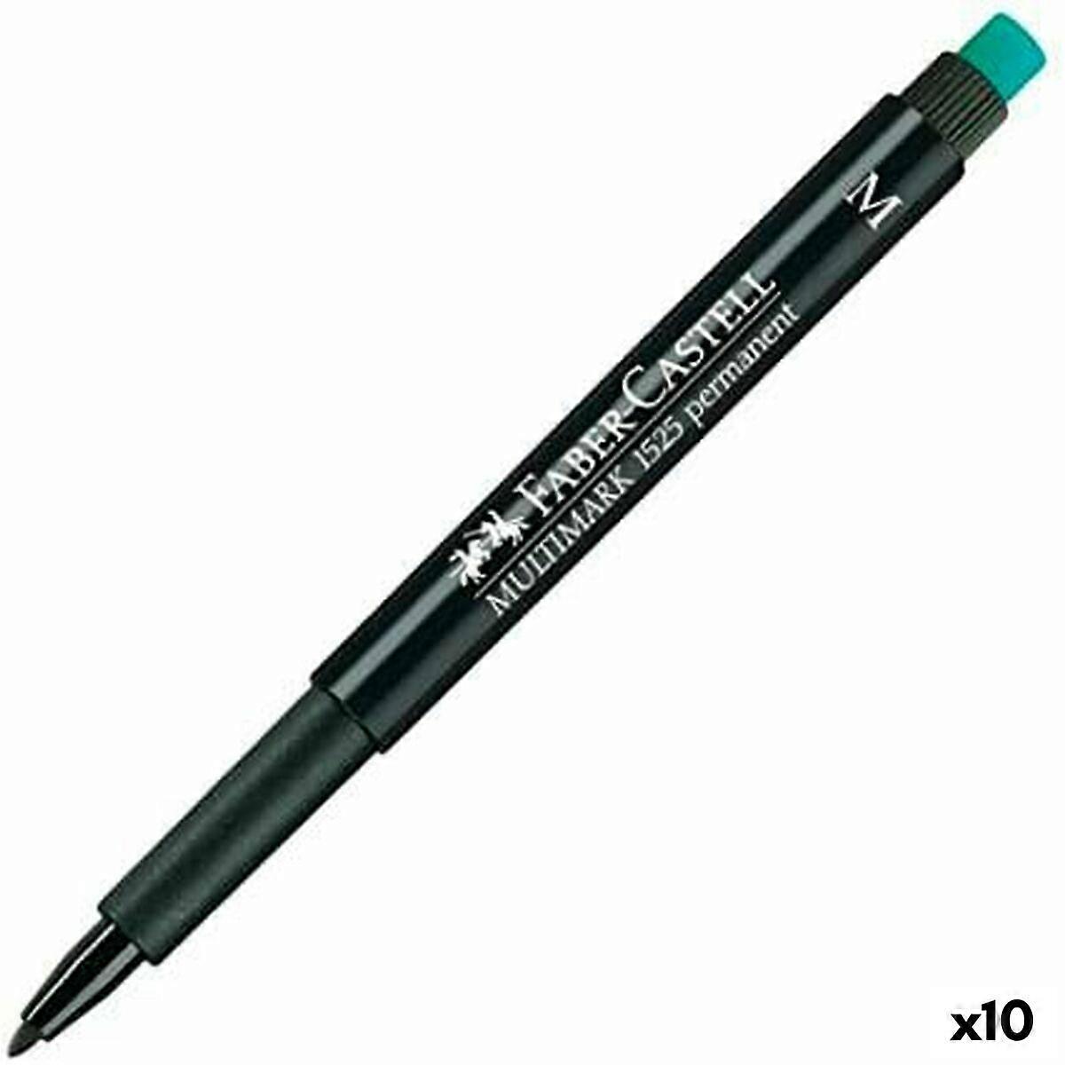 Permanent marker Faber-Castell Multimark 1525 M Black (10 Units)