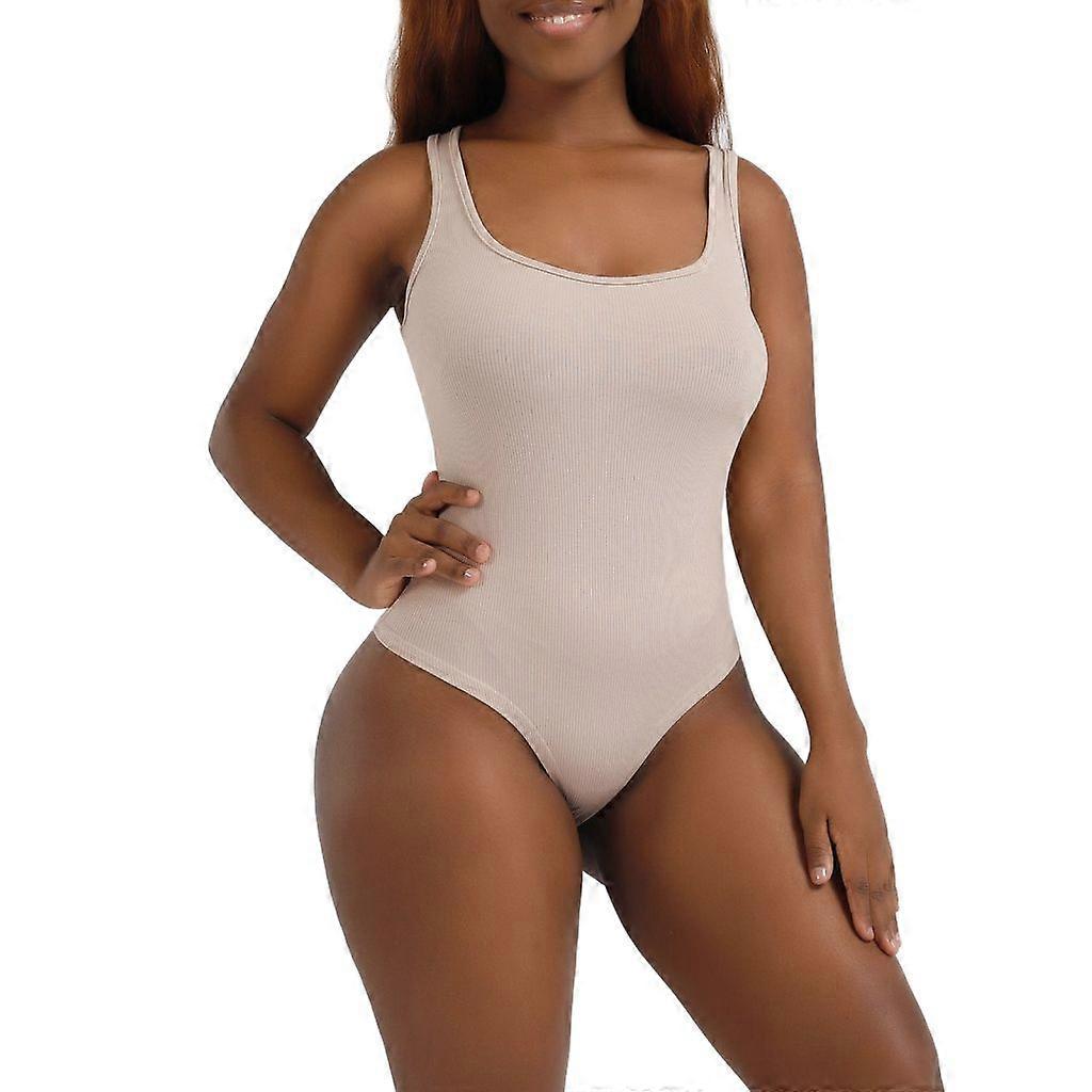 نسائي بلا أكمام سادة نحيف مضلع بدلة داخلية U-الرقبة تانك توب سليم صالح رومبير