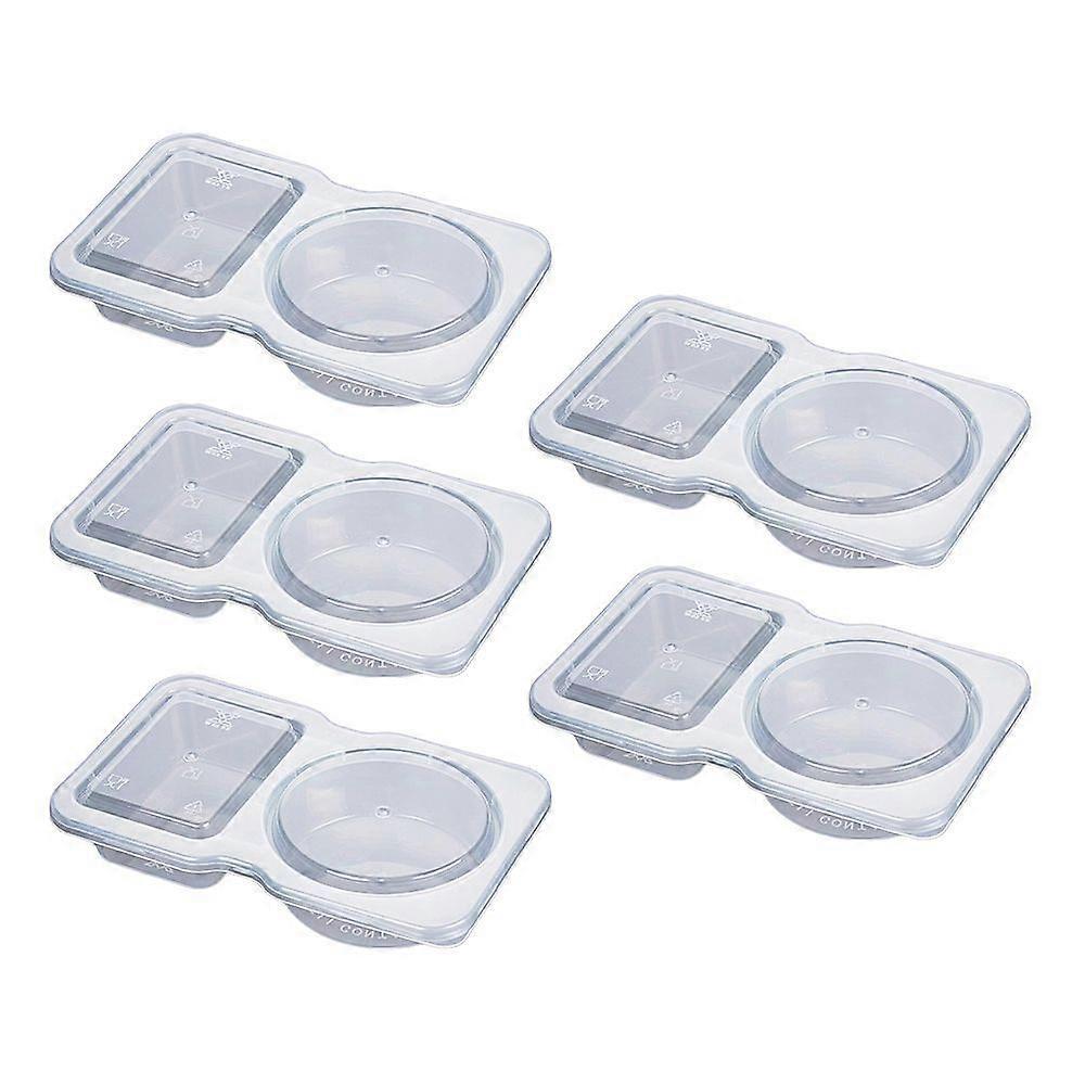 5/30Pcs Dual Compartment Sauce Containers Food-Grade Reusable Condiment Box for Dip Salad Dressing Sampling Stackable Condiment Storage Organizer for