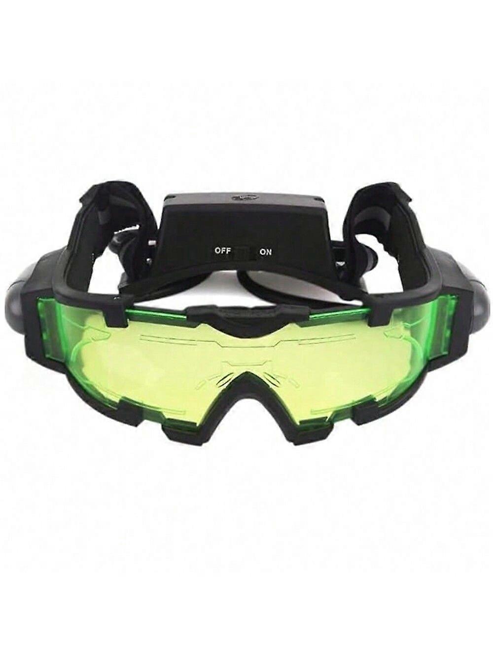 نظارات للرؤية الليلية ، نظارات مهمة ليلية قابلة للتعديل مع أضواء قابلة للطي عدسة خضراء (بدون بطارية)
