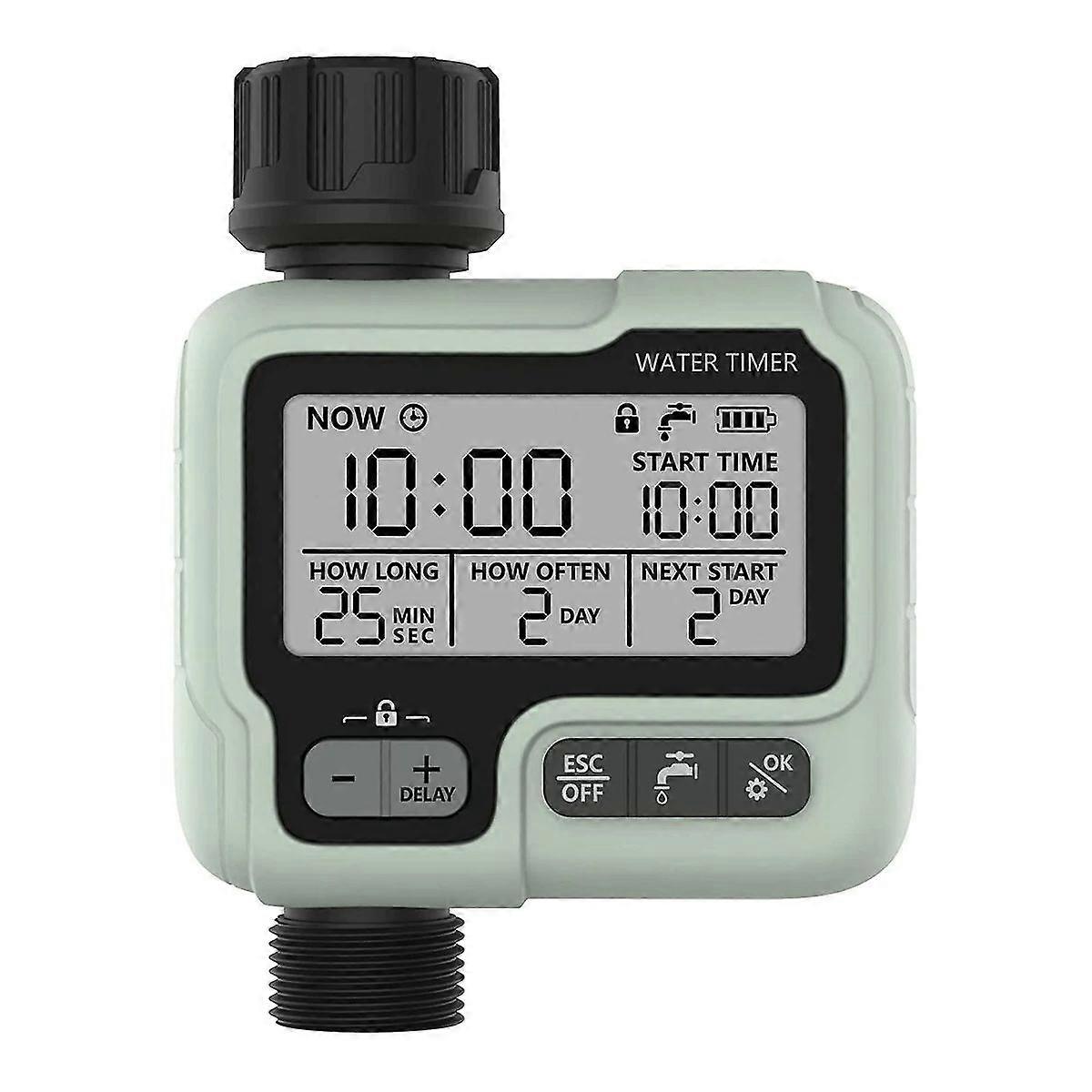 Digital Water Timer, Sprinkler Timer Programmable With Rain Delay, Garden Hose Timers For Watering With Large Lcd Display, Manual Irrigation Mode