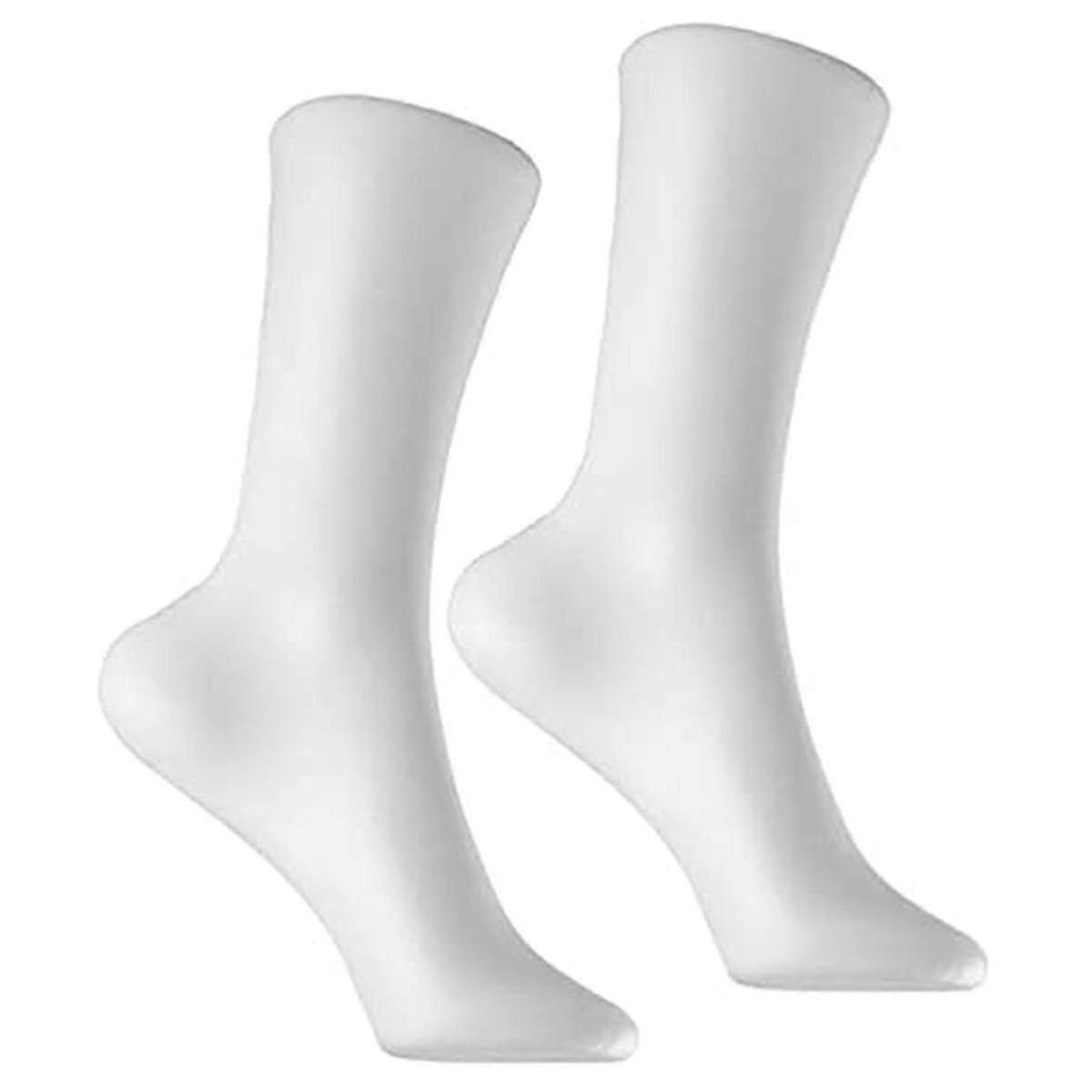 2 Stück Schaufensterpuppe Fuß Socke Modell Weibliche Fuß Socke Display Kurzer Strumpf Knöchel Armband Schmuck Display Stand, Weiß-Yvan