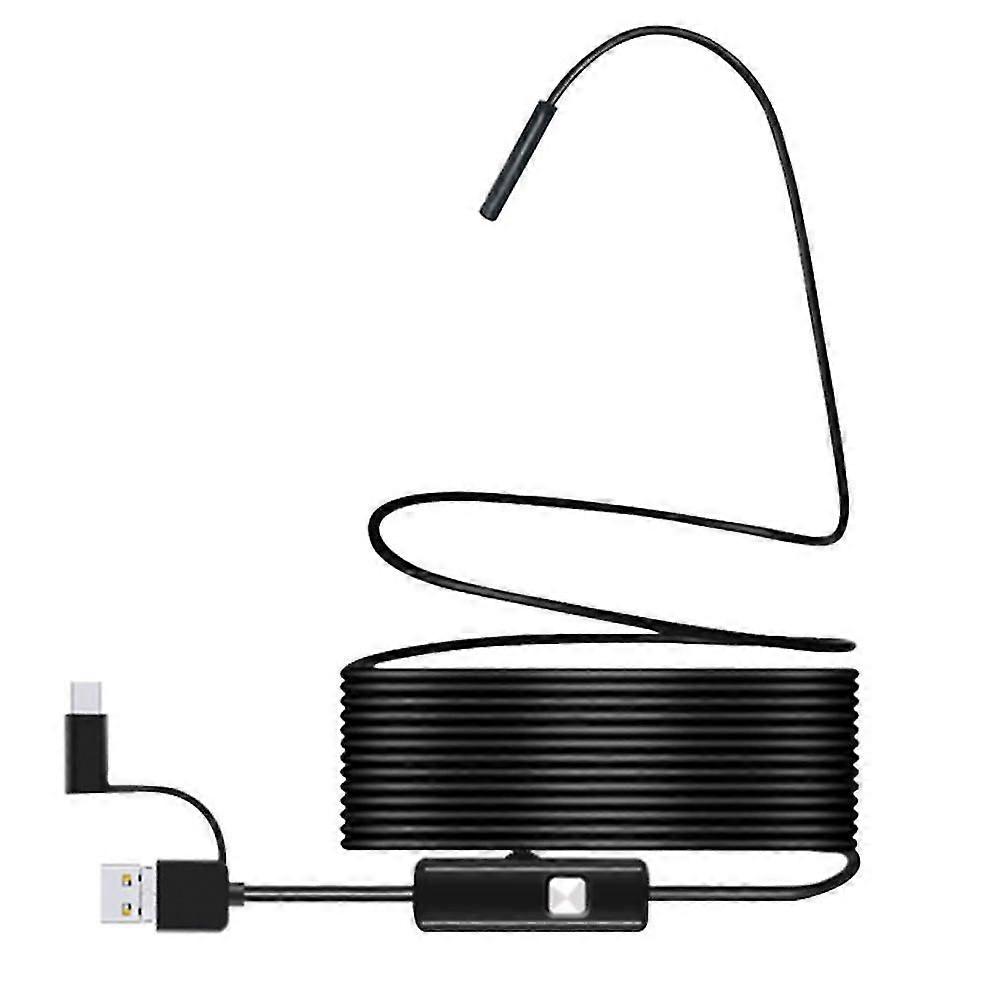Usb Endoscope For Android Phone, Computer, 7 Mm Borescope Inspection Snake Camera Waterproof With 6 Led Lights