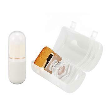 2pcs Liquid Foundation Brush Clear Base Soft Dense Hair Loose Powder Makeup Brush White