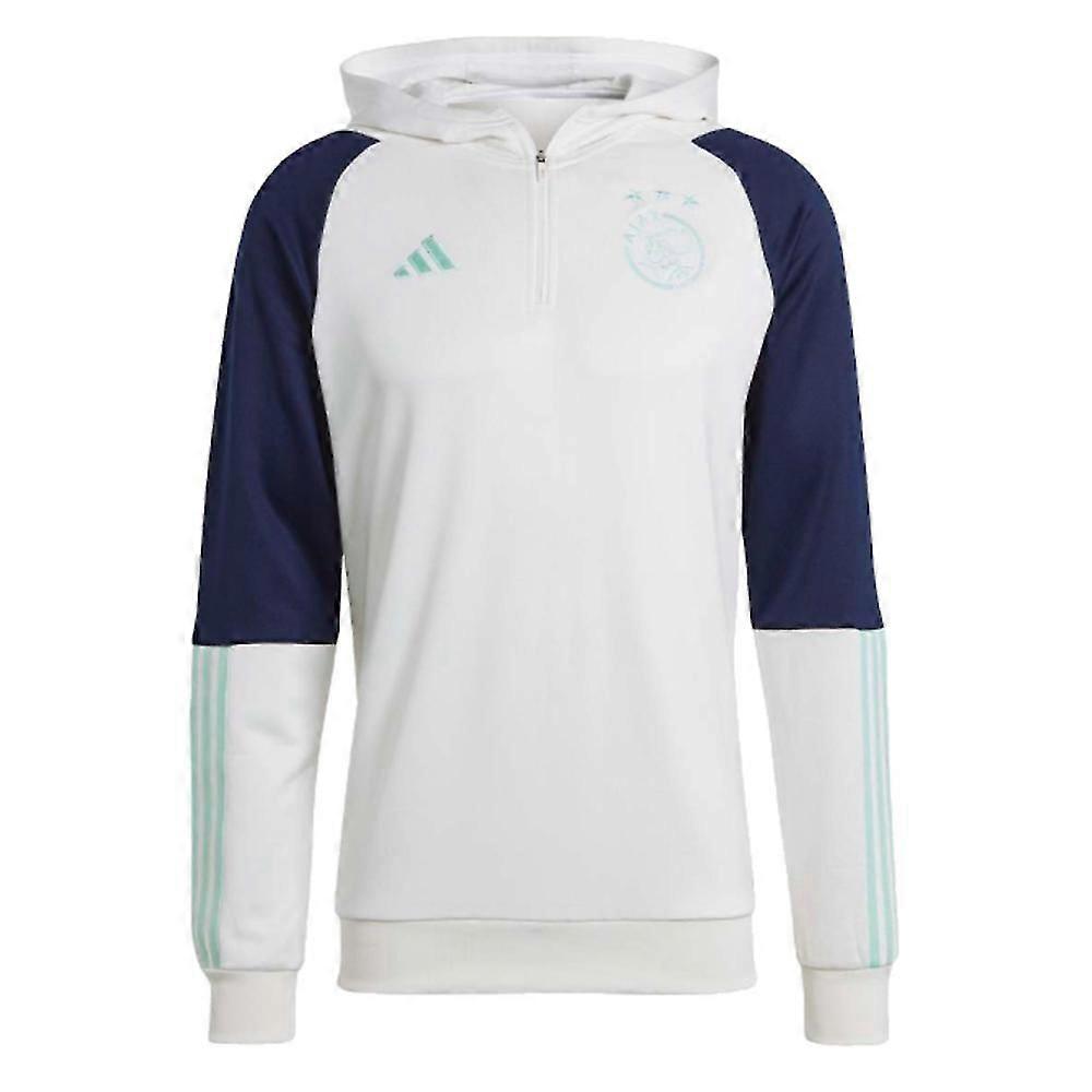 2023-2024 Ajax Capuche Track Top (blanc) Petit 36-38 pouces Poitrine Blanc