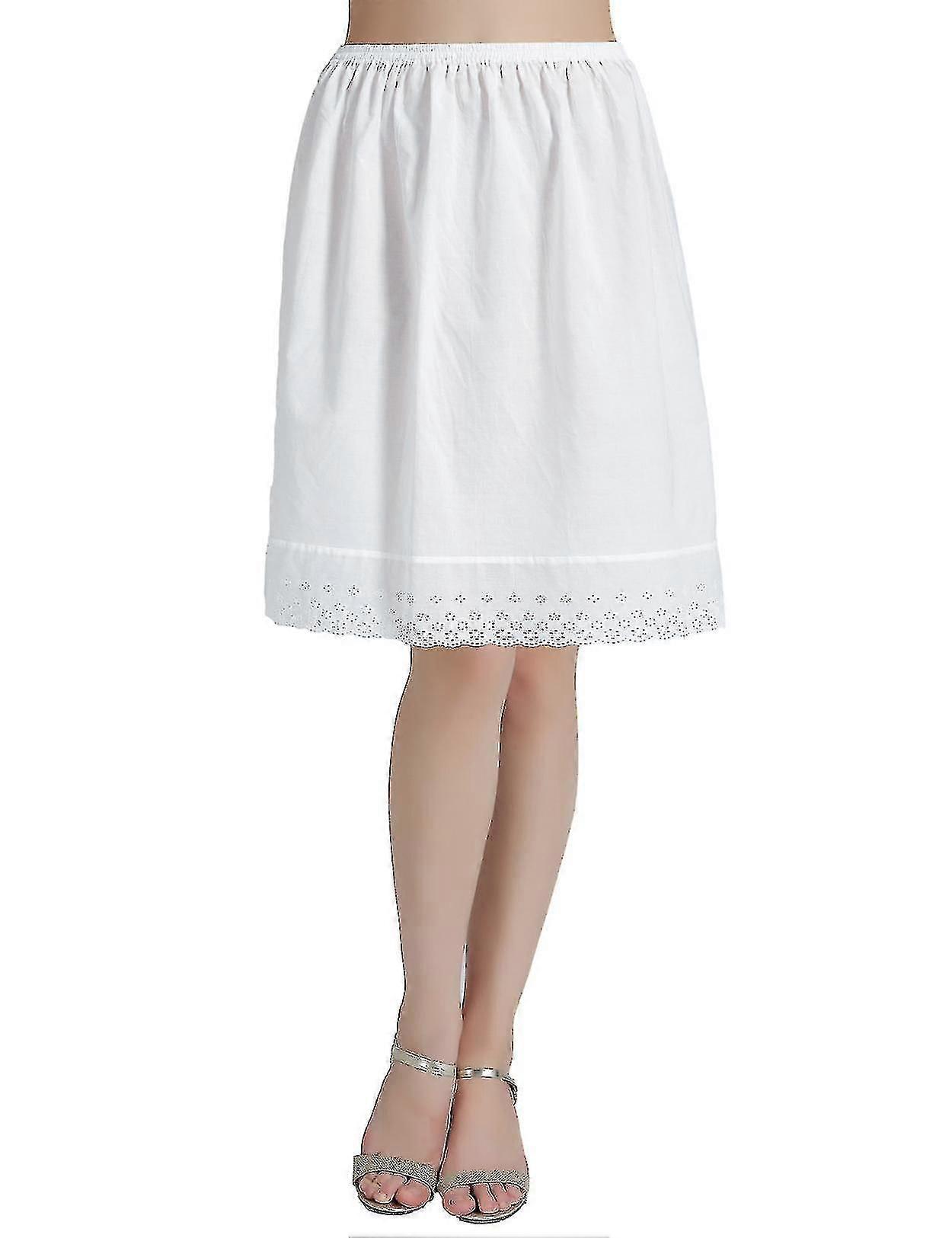 100% pamut női félszoknya csúszós alsószoknya vintage szoknya hosszabbító csipke hímzéssel